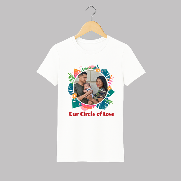 Our Circle of Love Adult Tshirt | Personalized Family Adult Tshirt for Bonded Families - WHITE - S (Chest 19")