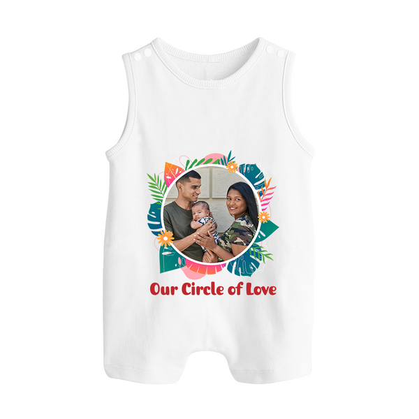 Our Circle of Love Romper suit/Sleeveless Romper | Personalized Family Romper suit/Sleeveless Romper for Bonded Families - WHITE - 0 - 5 Months Old (Chest 18")