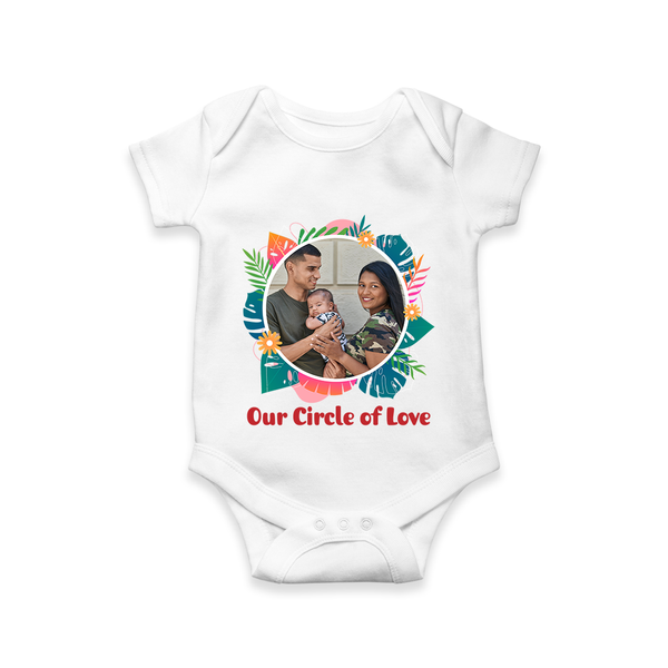 Our Circle of Love Romper/Onesie | Personalized Family Romper/Onesie for Bonded Families - WHITE - New Born (Chest 14")