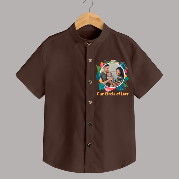 Our Circle of Love Shirt | Personalized Family Shirt for Bonded Families - CHOCOLATE BROWN - 0 - 6 Months Old (Chest 23")