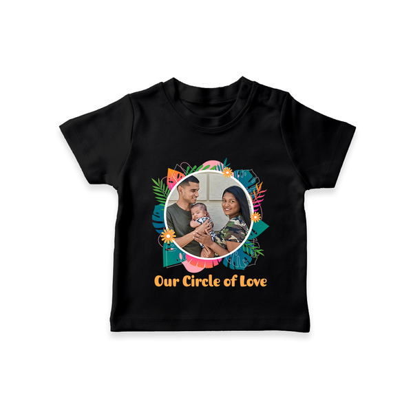 Our Circle of Love T-shirt | Personalized Family T-shirt for Bonded Families - BLACK - 0-5 Months Old (Chest 17")