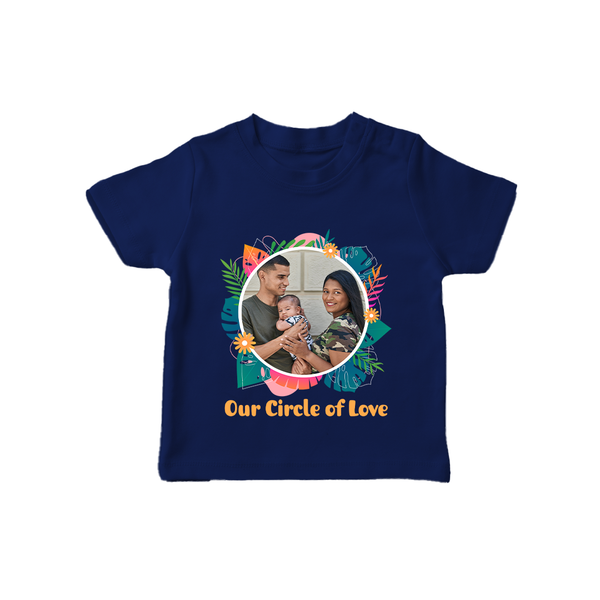 Our Circle of Love T-shirt | Personalized Family T-shirt for Bonded Families - NAVY BLUE - 0-5 Months Old (Chest 17")