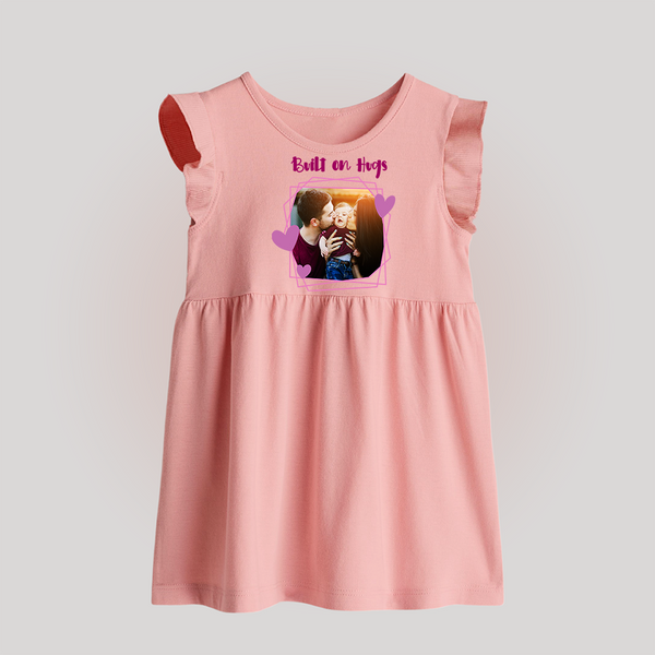 Built on Hugs Baby Frock | Custom Family Baby Frock for Love and Warmth - BABY PINK - 0 - 3 Months Old (Chest 17")