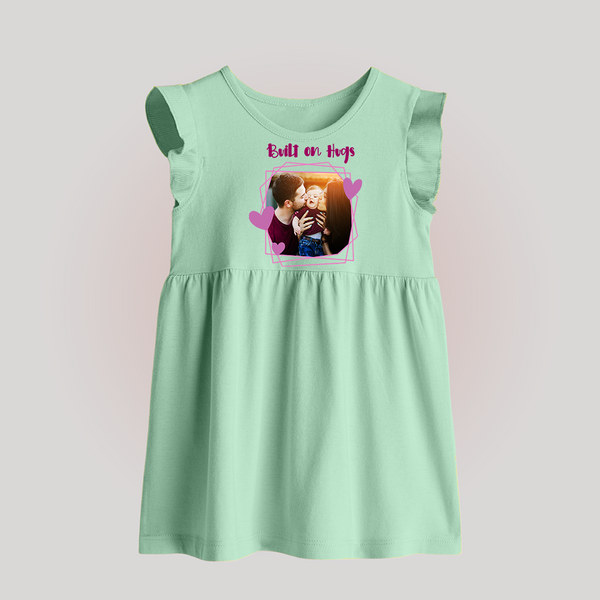 Built on Hugs Baby Frock | Custom Family Baby Frock for Love and Warmth - MINT GREEN - 0 - 3 Months Old (Chest 17")