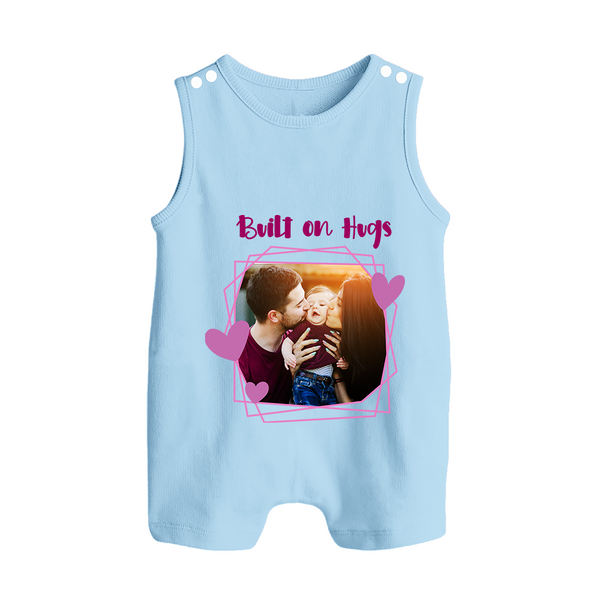 Built on Hugs Romper suit/Sleeveless Romper | Custom Family Romper suit/Sleeveless Romper for Love and Warmth - BABY BLUE - 0 - 5 Months Old (Chest 18")