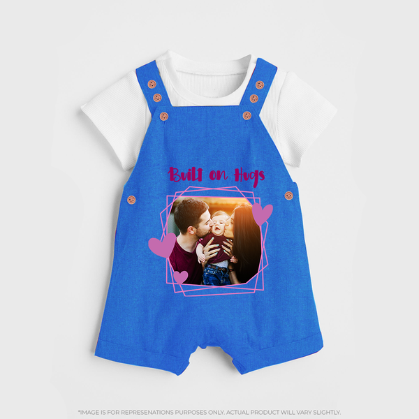 Built on Hugs Dungaree Set | Custom Family Dungaree Set for Love and Warmth - COBALT BLUE - 0 - 5 Months Old (Chest 18")