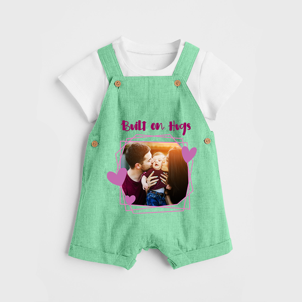 Built on Hugs Dungaree Set | Custom Family Dungaree Set for Love and Warmth - GREEN - 0 - 5 Months Old (Chest 18")