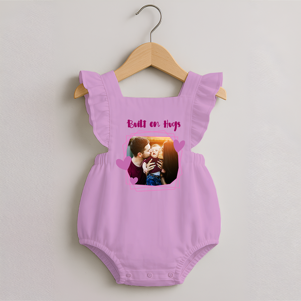 Built on Hugs Romper Frock | Custom Family Romper Frock for Love and Warmth - BABY PINK - 0 - 3 Months Old (Chest 19")