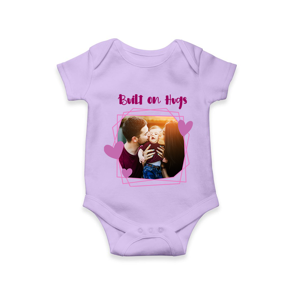 Built on Hugs Romper/Onesie | Custom Family Romper/Onesie for Love and Warmth - LILAC - New Born (Chest 14")