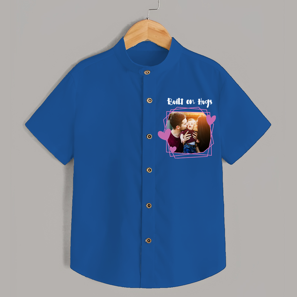 Built on Hugs Shirt | Custom Family Shirt for Love and Warmth - COBALT BLUE - 0 - 6 Months Old (Chest 23")