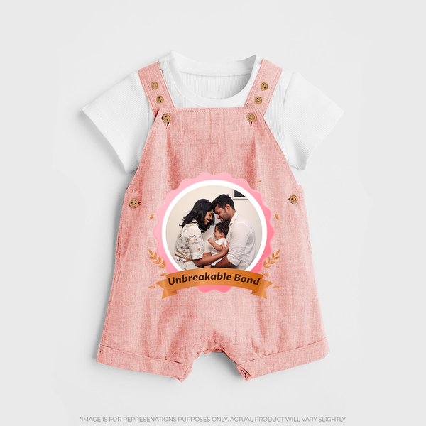 Unbreakable Bond Dungaree Set | Personalized Family Dungaree Set for Strong Connections - PEACH - 0 - 5 Months Old (Chest 18")