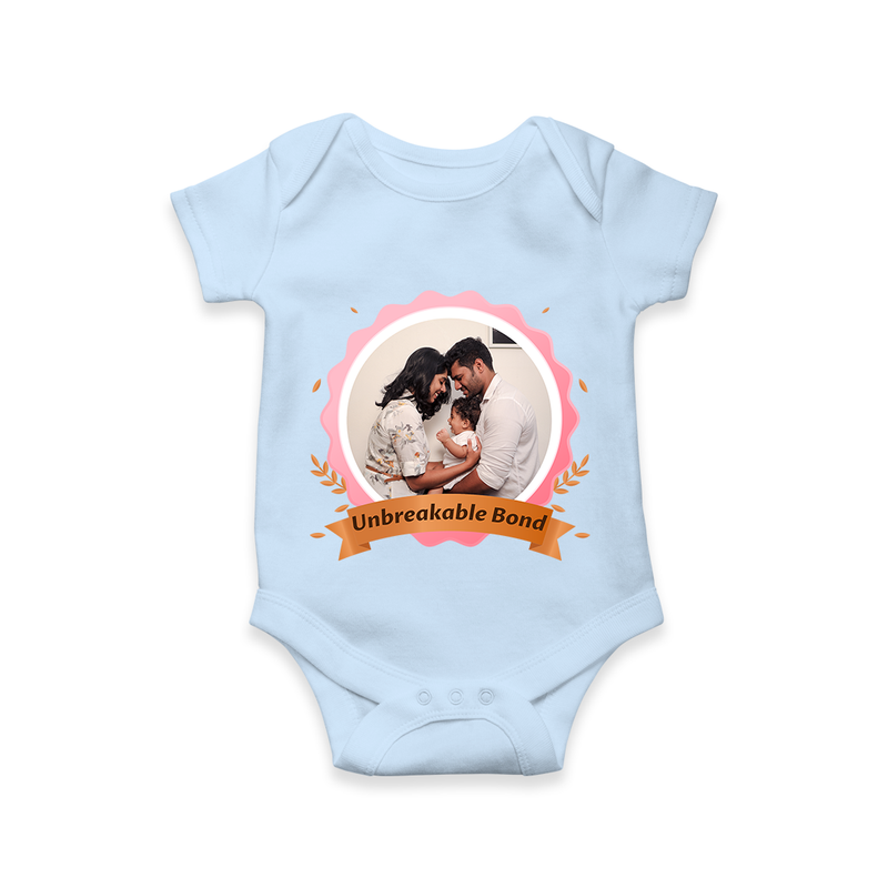 Unbreakable Bond Romper/Onesie | Personalized Family Romper/Onesie for Strong Connections - BABY BLUE - New Born (Chest 14")