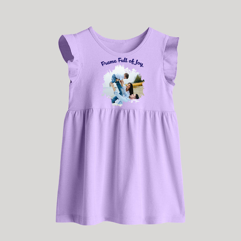 Frame Full of Joy Baby Frock | Custom Family Baby Frock for Cherished Moments - LILAC - 0 - 3 Months Old (Chest 17")