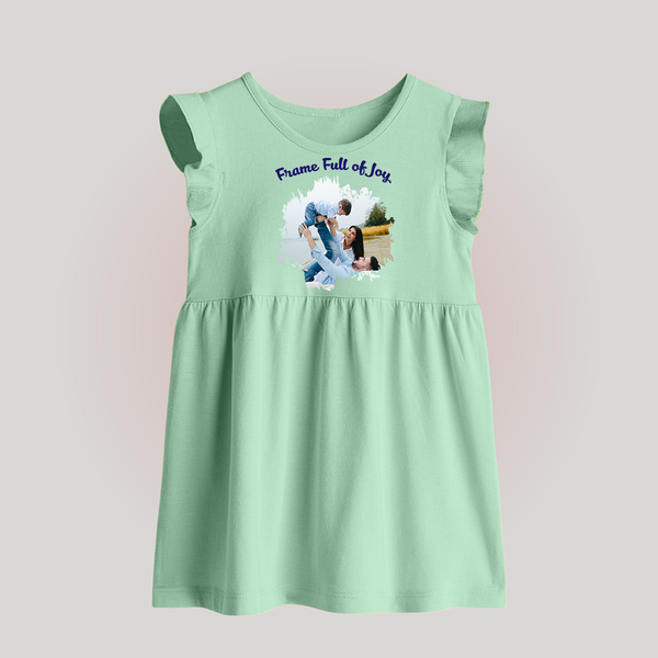 Frame Full of Joy Baby Frock | Custom Family Baby Frock for Cherished Moments - MINT GREEN - 0 - 3 Months Old (Chest 17")