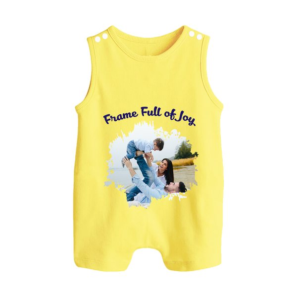 Frame Full of Joy Romper suit/Sleeveless Romper | Custom Family Romper suit/Sleeveless Romper for Cherished Moments - PASTEL YELLOW - 0 - 5 Months Old (Chest 18")