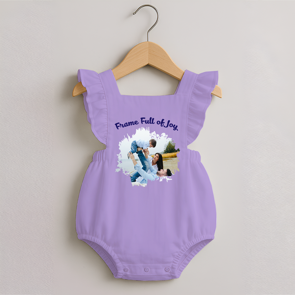 Frame Full of Joy Romper Frock | Custom Family Romper Frock for Cherished Moments - LILAC - 0 - 3 Months Old (Chest 19")