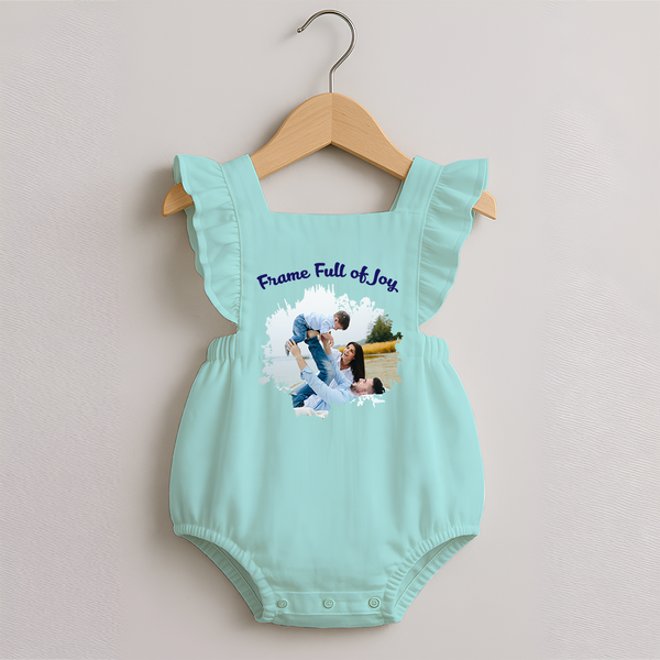 Frame Full of Joy Romper Frock | Custom Family Romper Frock for Cherished Moments - MINT GREEN - 0 - 3 Months Old (Chest 19")