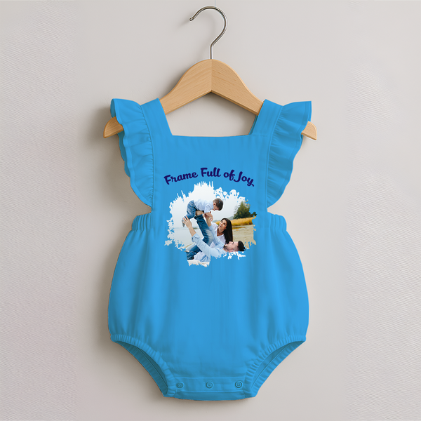 Frame Full of Joy Romper Frock | Custom Family Romper Frock for Cherished Moments - SKY BLUE - 0 - 3 Months Old (Chest 19")