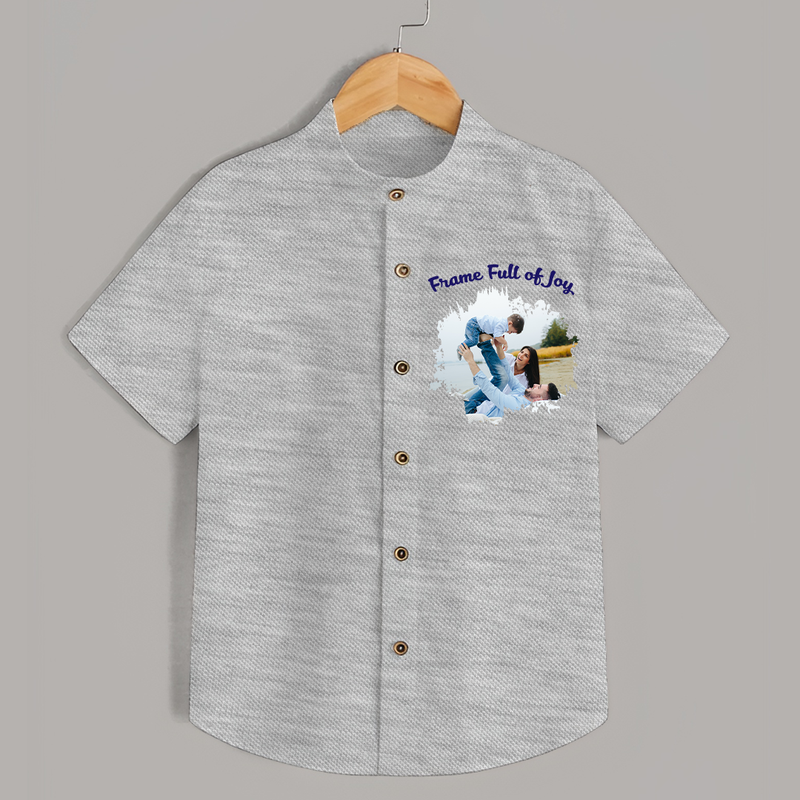 Frame Full of Joy Shirt | Custom Family Shirt for Cherished Moments - GREY - 0 - 6 Months Old (Chest 23")