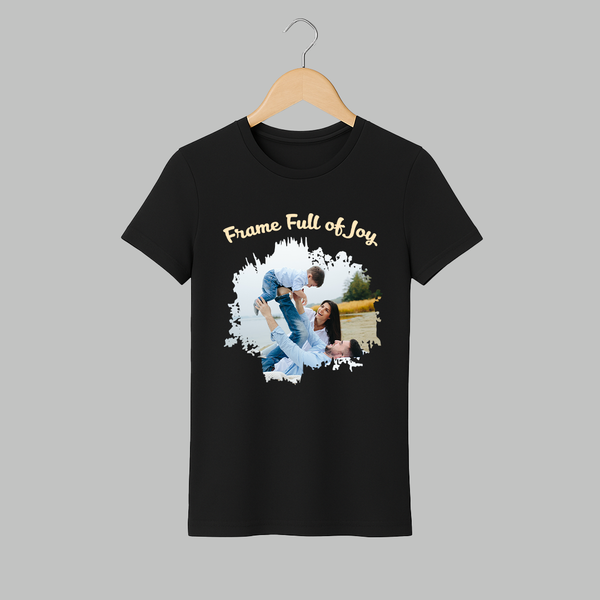 Frame Full of Joy Adult Tshirt | Custom Family Adult Tshirt for Cherished Moments - BLACK - S (Chest 19")