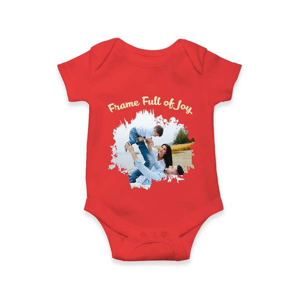 Frame Full of Joy Romper/Onesie | Custom Family Romper/Onesie for Cherished Moments - RED - New Born (Chest 14")