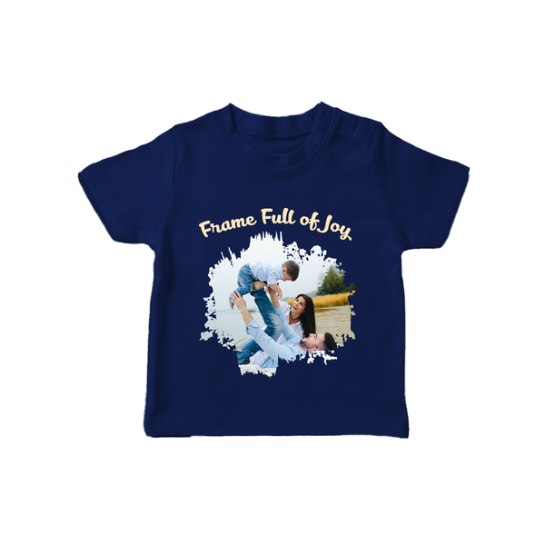 Frame Full of Joy T-shirt | Custom Family T-shirt for Cherished Moments - NAVY BLUE - 0-5 Months Old (Chest 17")