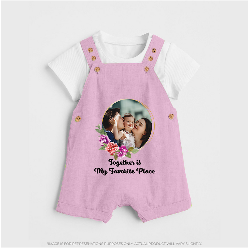 Together is My Favourite Place Dungaree Set | Personalized Family Dungaree Set for Unity - BABY PINK - 0 - 5 Months Old (Chest 18")