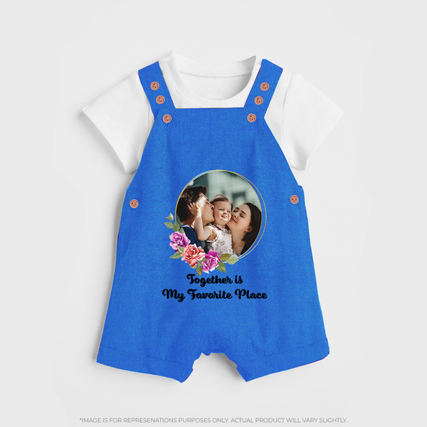 Together is My Favourite Place Dungaree Set | Personalized Family Dungaree Set for Unity - COBALT BLUE - 0 - 5 Months Old (Chest 18")