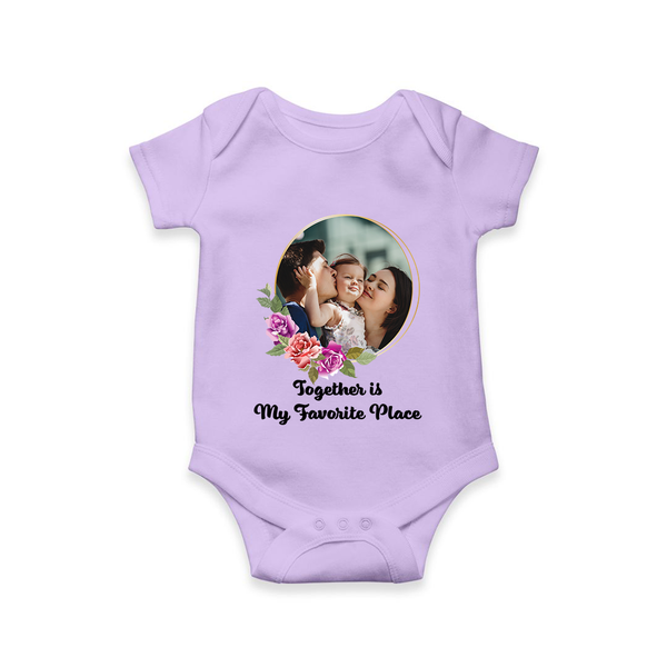 Together is My Favourite Place Romper/Onesie | Personalized Family Romper/Onesie for Unity - LILAC - New Born (Chest 14")