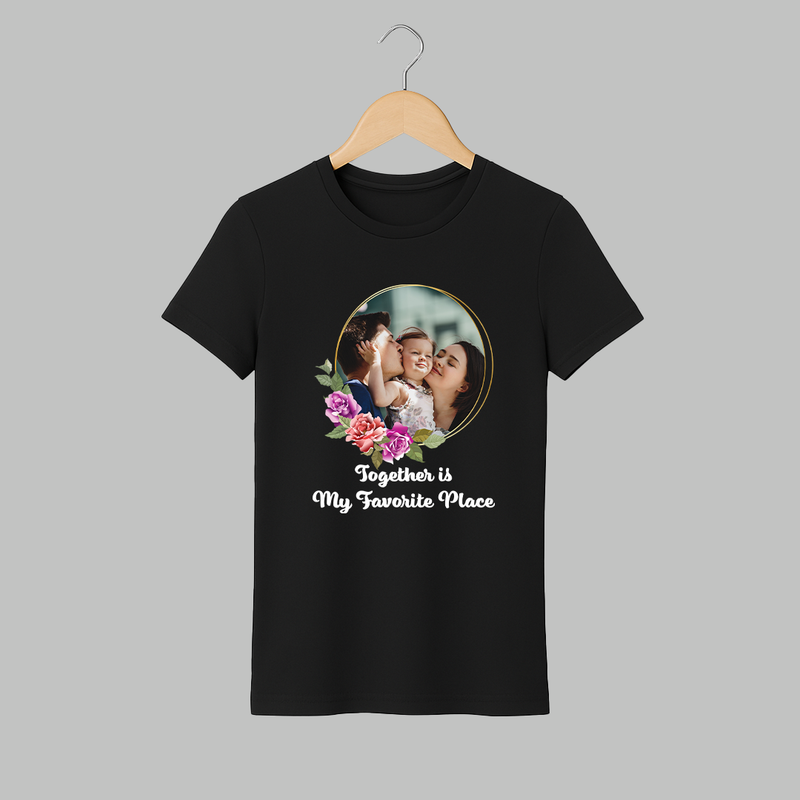 Together is My Favourite Place Adult Tshirt | Personalized Family Adult Tshirt for Unity - BLACK - S (Chest 19")