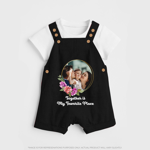 Together is My Favourite Place Dungaree Set | Personalized Family Dungaree Set for Unity - BLACK - 0 - 5 Months Old (Chest 18")