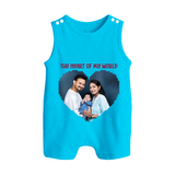 The Heart of My World Romper suit/Sleeveless Romper | Custom Family Romper suit/Sleeveless Romper for Loved Ones - SKY BLUE - 0 - 5 Months Old (Chest 18")