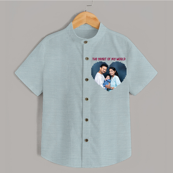 The Heart of My World Shirt | Custom Family Shirt for Loved Ones - ARCTIC BLUE - 0 - 6 Months Old (Chest 23")
