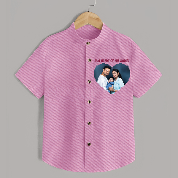 The Heart of My World Shirt | Custom Family Shirt for Loved Ones - BABY PINK - 0 - 6 Months Old (Chest 23")