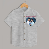 The Heart of My World Shirt | Custom Family Shirt for Loved Ones - GREY - 0 - 6 Months Old (Chest 23")