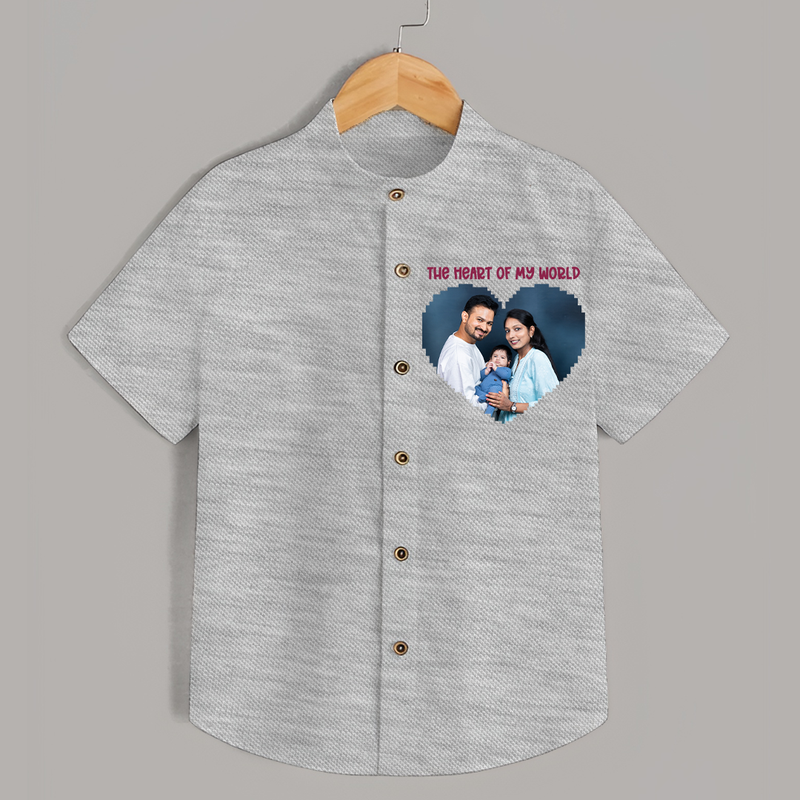 The Heart of My World Shirt | Custom Family Shirt for Loved Ones - GREY - 0 - 6 Months Old (Chest 23")