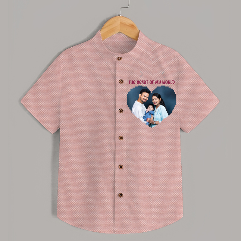 The Heart of My World Shirt | Custom Family Shirt for Loved Ones - PEACH - 0 - 6 Months Old (Chest 23")
