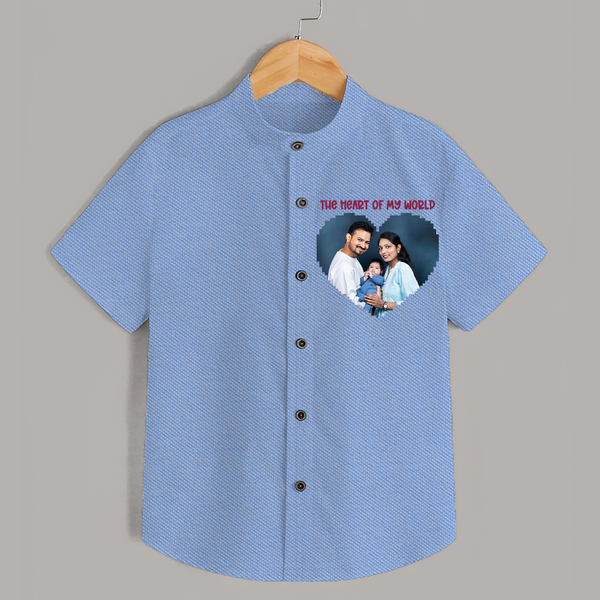 The Heart of My World Shirt | Custom Family Shirt for Loved Ones - SKY BLUE - 0 - 6 Months Old (Chest 23")