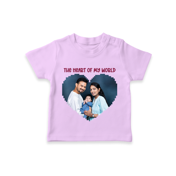 The Heart of My World T-shirt | Custom Family T-shirt for Loved Ones - LILAC - 0-5 Months Old (Chest 17")