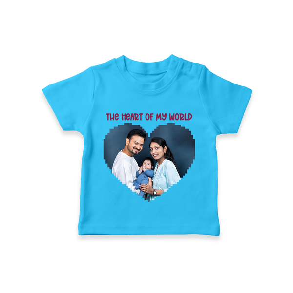 The Heart of My World T-shirt | Custom Family T-shirt for Loved Ones - SKY BLUE - 0-5 Months Old (Chest 17")