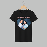 The Heart of My World Adult Tshirt | Custom Family Adult Tshirt for Loved Ones - BLACK - S (Chest 19")
