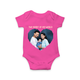 The Heart of My World Romper/Onesie | Custom Family Romper/Onesie for Loved Ones - HOT PINK - New Born (Chest 14")