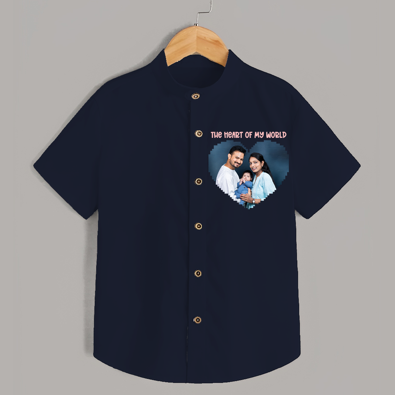 The Heart of My World Shirt | Custom Family Shirt for Loved Ones - NAVY BLUE - 0 - 6 Months Old (Chest 23")