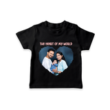 The Heart of My World T-shirt | Custom Family T-shirt for Loved Ones - BLACK - 0-5 Months Old (Chest 17")