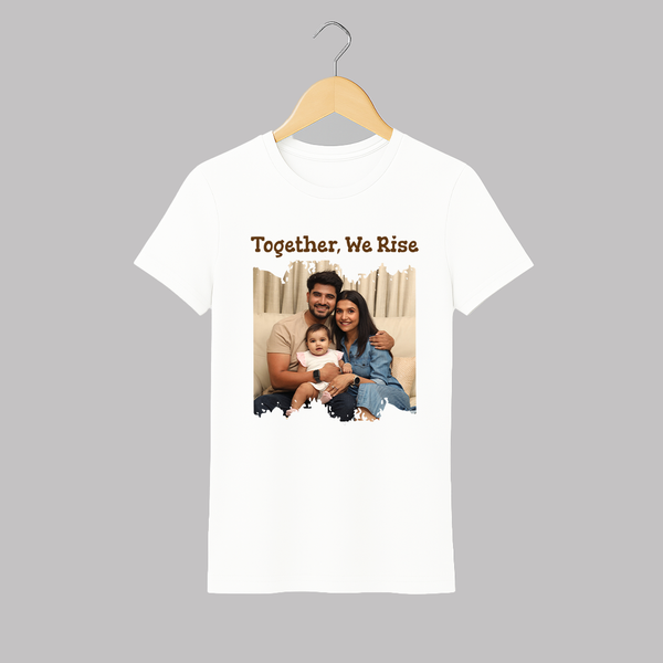 Together, We Rise Adult Tshirt | Personalized Family Adult Tshirt for Strength in Unity - WHITE - S (Chest 19")