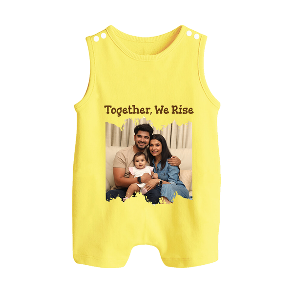 Together, We Rise Romper suit/Sleeveless Romper | Personalized Family Romper suit/Sleeveless Romper for Strength in Unity - PASTEL YELLOW - 0 - 5 Months Old (Chest 18")