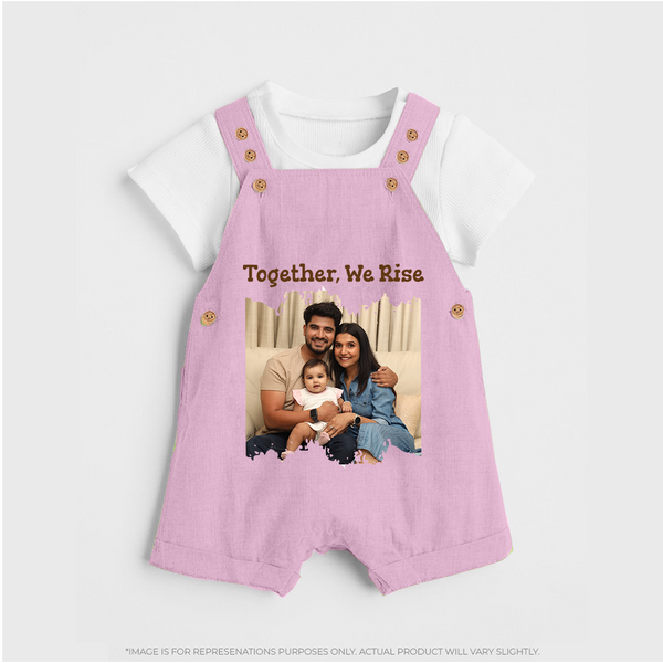 Together, We Rise Dungaree Set | Personalized Family Dungaree Set for Strength in Unity - BABY PINK - 0 - 5 Months Old (Chest 18")