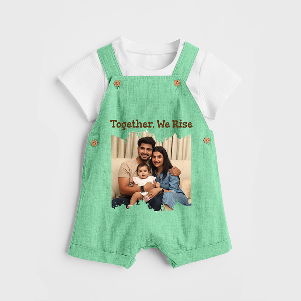 Together, We Rise Dungaree Set | Personalized Family Dungaree Set for Strength in Unity - GREEN - 0 - 5 Months Old (Chest 18")