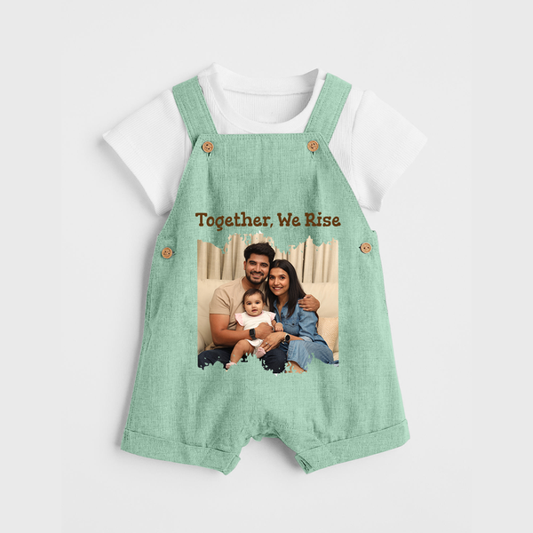 Together, We Rise Dungaree Set | Personalized Family Dungaree Set for Strength in Unity - MINT GREEN - 0 - 5 Months Old (Chest 18")