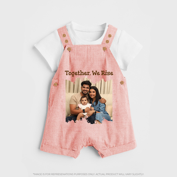 Together, We Rise Dungaree Set | Personalized Family Dungaree Set for Strength in Unity - PEACH - 0 - 5 Months Old (Chest 18")